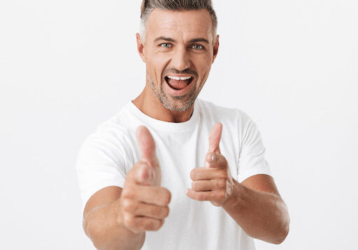 Man excited and smiling after using OESUP soap for uncircumsized men